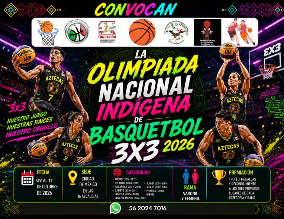 portada blog olimpiada nacional indígena de basquetbol 3x3 2026
